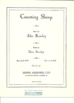 Picture of Counting Sheep, Alec Rowley, low voice solo