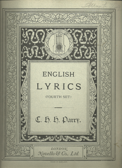 Picture of English Lyrics Fourth Set, C. H. H. Parry