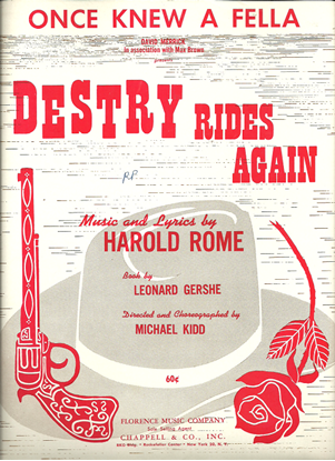 Picture of Once Knew a Fella, from Destry Rides Again, Harold Rome