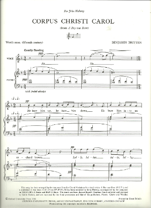 Picture of Corpus Christi Carol, Benjamin Britten, high voice
