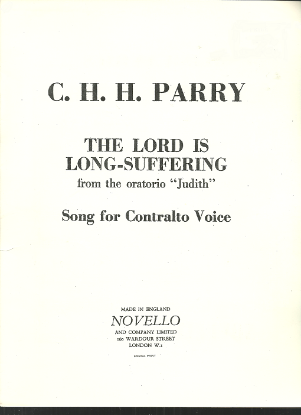 Picture of The Lord is Long-Suffering, from the oratorio "Judith", C. H. H. Parry, contralto solo