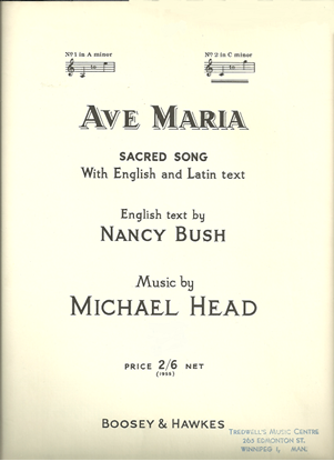 Picture of Ave Maria, Michael Head, high voice solo