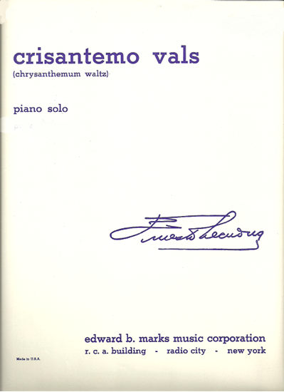Picture of Crisantemo vals, Chrysanthemum Waltz, Ernesto Lecuona, piano solo 