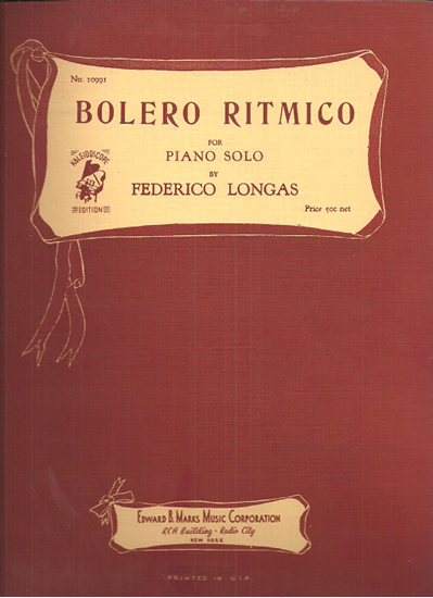 Picture of Bolero Ritmico, Federico Longas, piano solo 