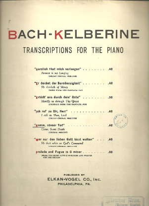 Picture of Komm susser tod (Come Sweet Death), J. S. Bach, transc. Alexander Kelberine, piano solo 