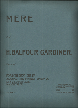 Picture of Mere, H. Balfour Gardiner, piano solo