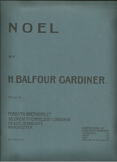 Picture of Noel, H. Balfour Gardiner, piano solo