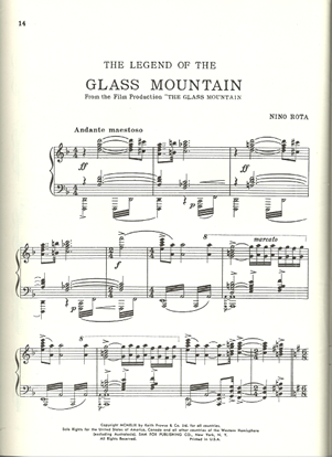 Picture of The Legend of Glass Mountain, from film "The Glass Mountain", Nino Rota, piano solo