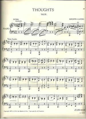 Picture of Thoughts, Kenneth J. Alford, piano solo