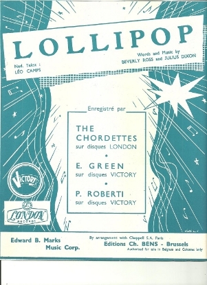 Picture of Lollipop, Beverly Ross & Julius Dixon, recorded by the Chordettes