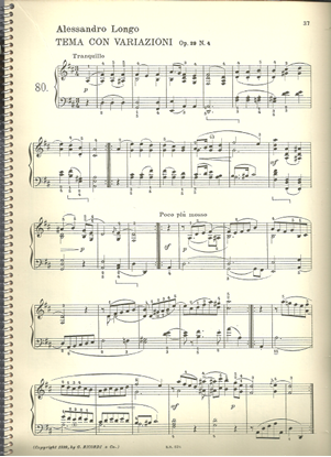 Picture of Tema con Variazioni Op. 29 No. 4, Alessandro Longo, piano solo