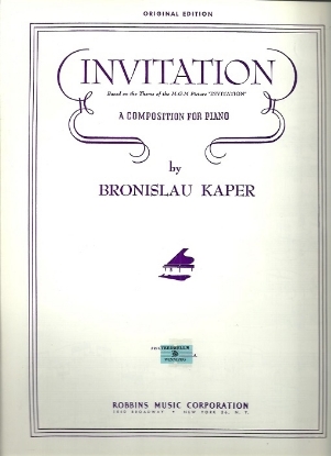 Picture of Invitation, movie title song, Bronislau Kaper