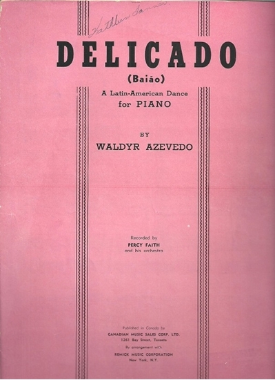 Picture of Delicado, Waldyr Azevedo, piano solo