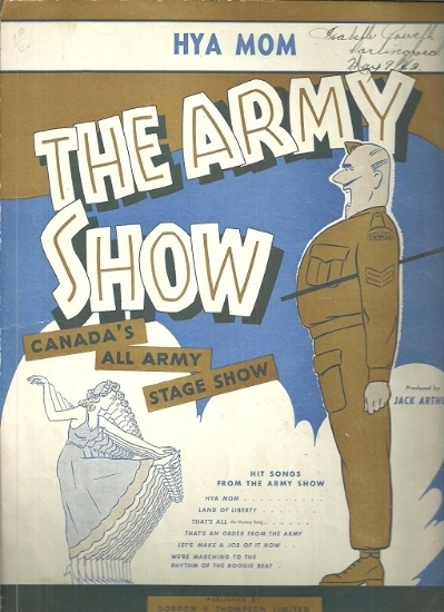 Picture of H'ya Mom, Frank Schuster, from "The Army Show", Canada's all army stage show, Johnny Wayne & Robert Farnon