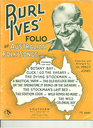 Picture of Burl Ives' Folio of Australian Folk Songs, arr. Dr. Percy Jones