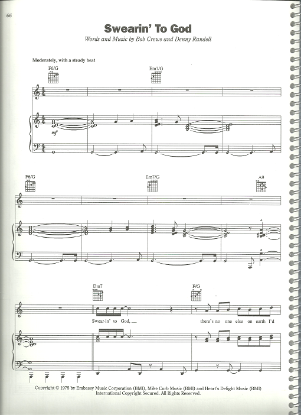 Picture of Swearin' to God, Bob Crewe & Denny Randell, recorded by Frankie Valli & The Four Seasons, pdf copy 