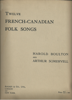 Picture of Twelve French Canadian Folk Songs, arr. Harold Boulton & Arthur Somervell, songbook
