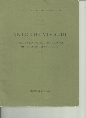 Picture of Concerto in G Major for 2 Mandolins, Strings & Organ F. V. No. 2, Antonio Vivaldi, orchestral score