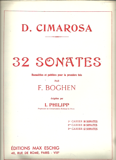 Picture of Domenico Cimarosa, 32 Sonatas (Complete in 3 Volumes), ed. Isador Philipp