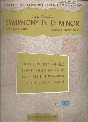 Picture of Symphony in d minor, Cesar Franck, transcr. Ludwig Flato, piano solo