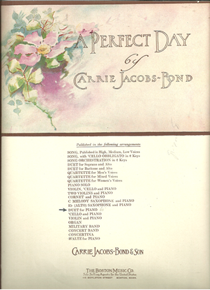 Picture of A Perfect Day, Carrie Jacobs-Bond, piano duet