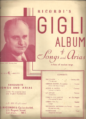 Picture of Ricordi's Gigli Album of Songs & Arias (Benjamin Gigli), medium voice 