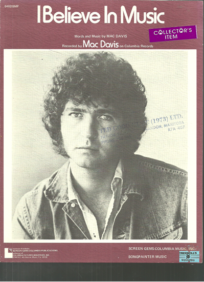 Picture of I Believe in Music, written & recorded by Mac Davis