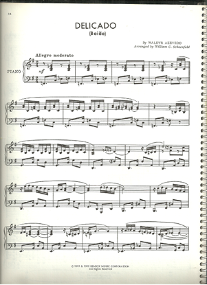 Picture of Delicado (Baiao), Waldyr Azevedo, arr. for piano solo by William C. Schoenfeld