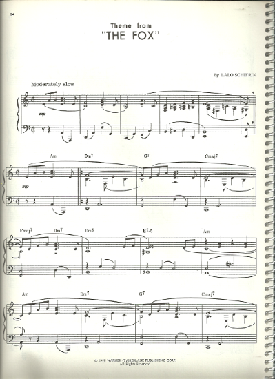 Picture of The Fox (Theme from the movie), Lalo Schifrin, piano solo