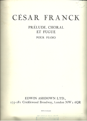 Picture of Cesar Franck, Prelude Choral and Fugue, piano solo 