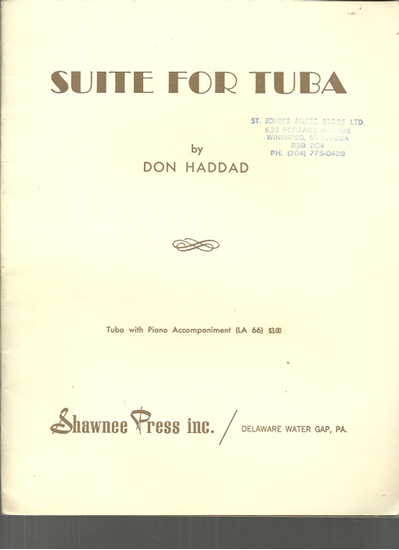 Picture of Suite for Tuba, Don Haddad, tuba solo & piano accompaniment