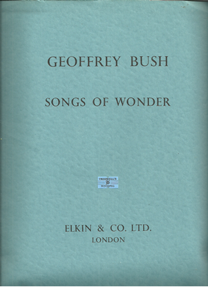 Picture of Songs of Wonder, Geoffrey Bush, high voice song cycle