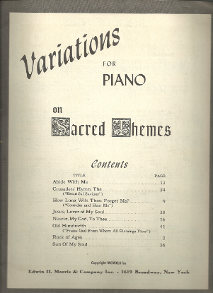Picture of Variations for Piano on Sacred Themes