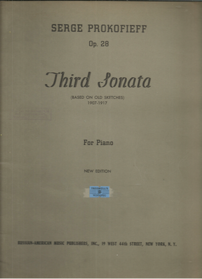 Picture of Sergei Prokofieff (Prokofiev), Piano Sonata No. 3 Opus 28 in a minor, ed. Vladimir Padwa