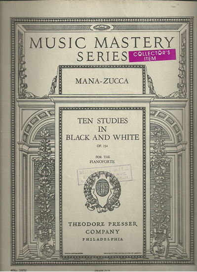 Picture of Mana-Zucca, Ten Studies in Black & White Op. 154, piano solo songbook
