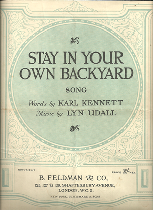 Picture of Stay in Your Own Backyard, Karl Kennett & Lyn Udall