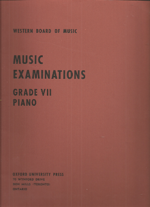 Picture of Western Board of Music, Grade 7 Piano Exam Book, 1968 Edition