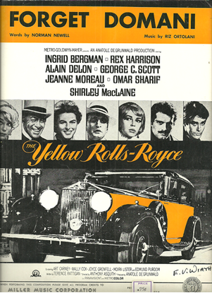 Picture of Forget Domani, from movie "The Yellow Rolls Royce", Norman Newell & Riz Ortolani