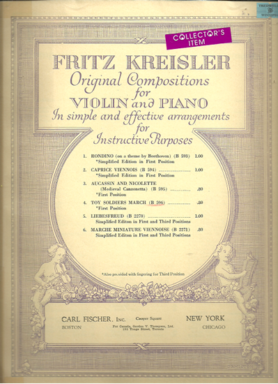 Picture of Toy Soldiers March, Fritz Kreisler, violin solo