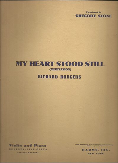 Picture of My Heart Stood Still, Richard Rodgers, transcr. Gregory Stone, violin & piano solo 