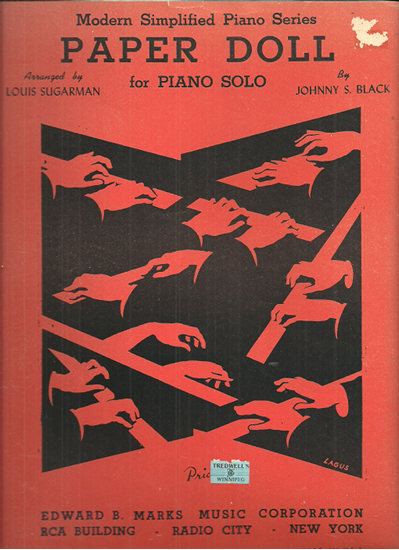 Picture of Paper Doll, Johnny Stewart Black, arr. Louis Sugarman for piano solo