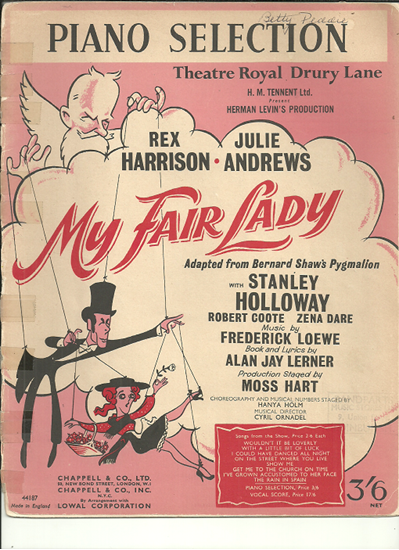 Picture of My Fair Lady (British Edition), Alan Jay Lerner & Frederick Loewe, piano solo selections
