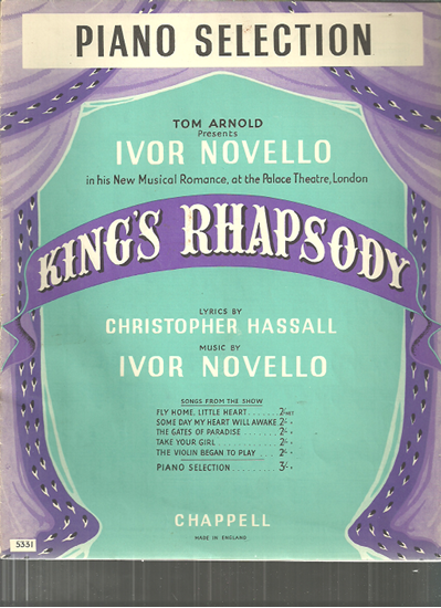 Picture of King's Rhapsody, Ivor Novello, arr. George L. Zalva, piano solo selections