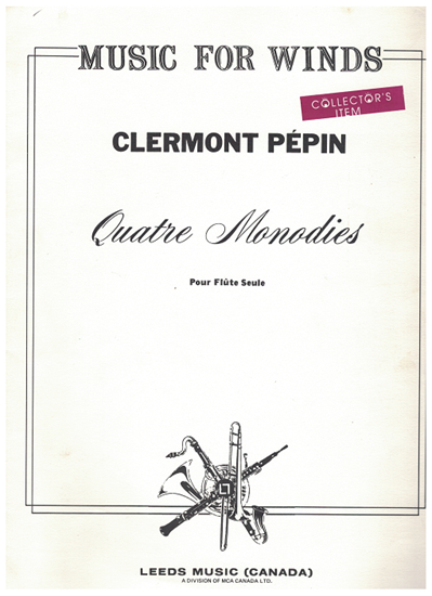 Picture of Quatre Monodies, Clermont Pepin, unaccompanied flute solo