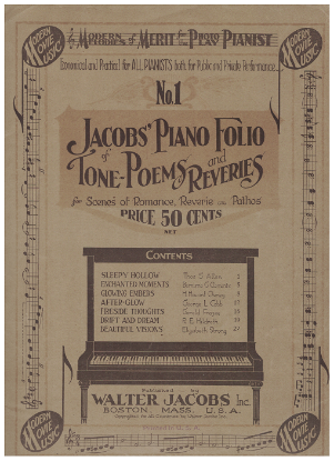 Picture of Modern Melodies of Merit for the Photo Play Pianist, Jacobs Piano Folio of Tone Poems & Reveries No. 1