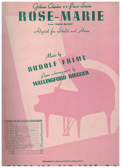 Picture of Rose-Marie, Rudolf Friml, arr. Wallingford Riegger
