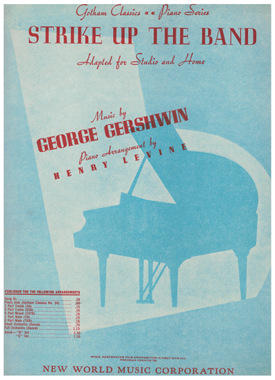 Picture of Strike Up the Band, George Gershwin, arr. Henry Levine for piano solo