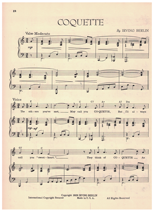 Picture of Coquette, Irving Berlin, sheet music