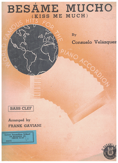 Picture of Besame Mucho, Consuelo Velaxquez, arr. Frank Gaviani for accordion solo
