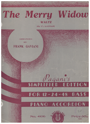 Picture of The Merry Widow, F. Lehar, arr. Frank Gaviani, accordion solo